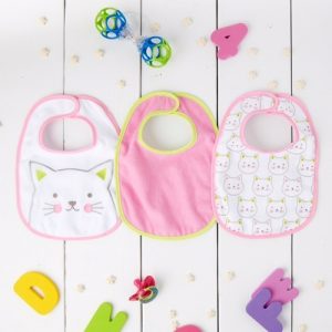 Parent’s Choice Cotton Drool, Feeding Baby Girl Bib, 3pks
