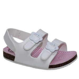 Wonder Nation Infant Baby Girls Two Buckle Back Strap Sandal Shoe – White