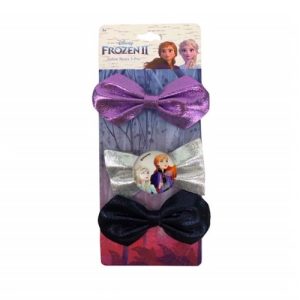 Disney Frozen 2 Anna Girls Glitter Hair Bow Clips – 3pcs