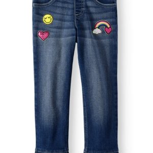 Garanimals 365 Kids Kick Ruffle Cropped Denim Pant Girls Trouser Pant
