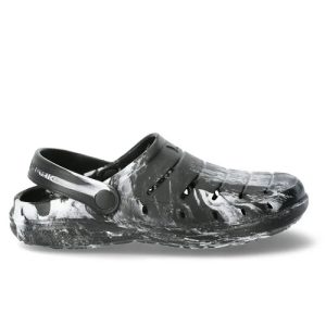 Rugged Shark Women’s Clogs With Molded Footbed – Black Freckles