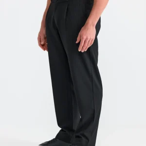 Black Wide Pleat Pant