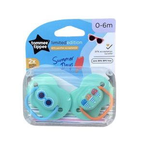 Tommee Tippee Summer Days Limited Edition 2 Pack Baby Pacifier 0-6 Month