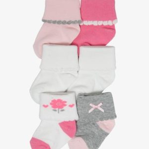 Carter’s Child Of Mine Baby Newborn Girls Scallop Cuffs Fashion Socks -6 Pack
