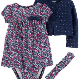 Carter’s Child Of Mine Baby Girl Long Sleeve Cardigan Dress & Headband Set
